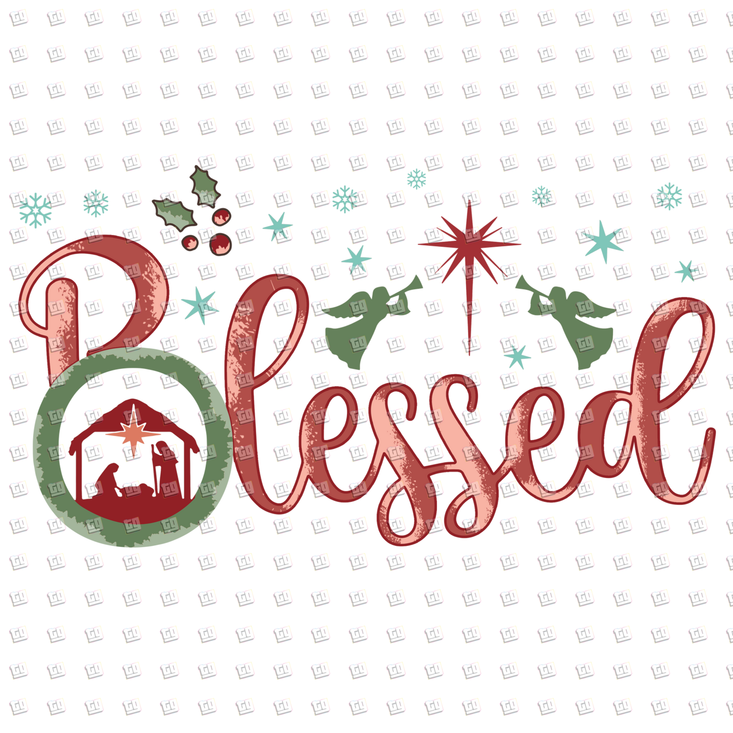 Blessed  - Christian Christmas - DTF Transfer