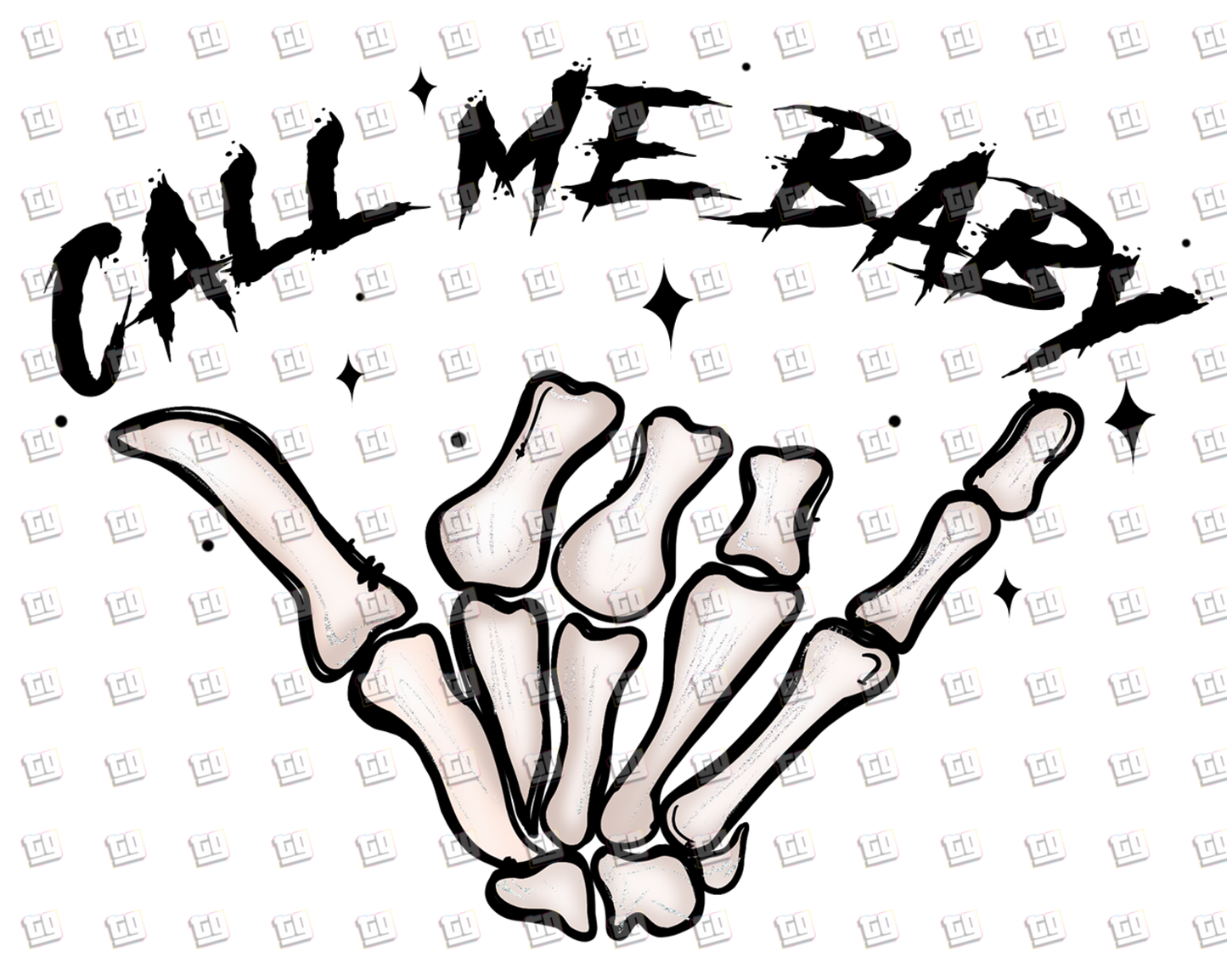 Call Me Baby (Skeleton Hand)  - Valentines - DTF Transfer